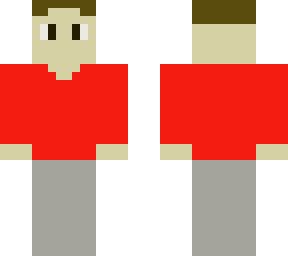 a minecraft player (red sweater)