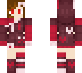 female me in red kitty hoodie