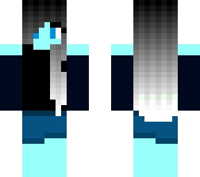 gray hair, blue skinned, girl