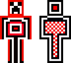 red black and white
