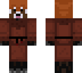 red panda with brown robe
