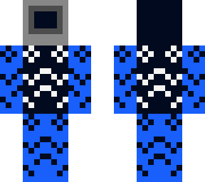 tv head blue and black pattern