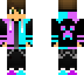 blue and pink