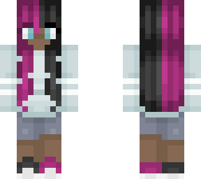 half pink and black hair girl