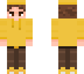 man with yellow hoodie and hat