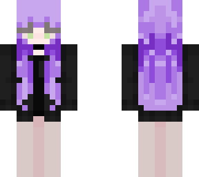 purple hair green eyed e girl
