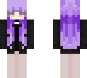 purple hair green eyed e girl