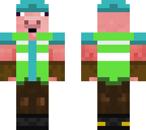 blue builder pig