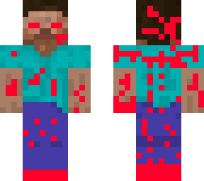 herobrine with red eyes bloody