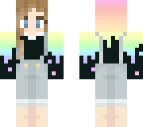 rainbow drip overalls