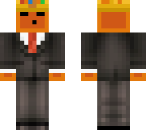 cute orange slime in a suit