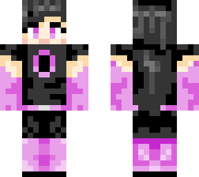 girl with black hair and purple eyes