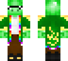 green steve pig hybrid with meme glasses leader