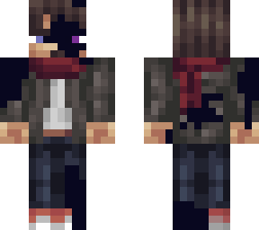 half enderman half man with red scarf