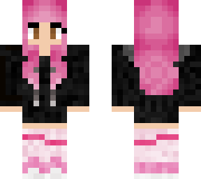 pink hair hoodie girl
