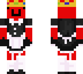 reder in a maid dress