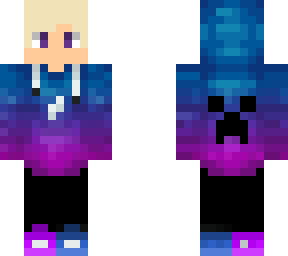 blue & purple creeper hoodie (blonde hair)