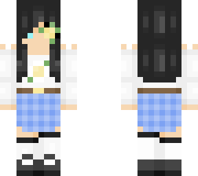 blue plad flower girl