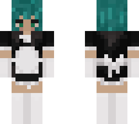 maid green hair (short hair)
