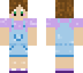 purple overalls