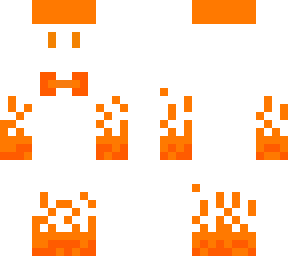 orange flames and hat