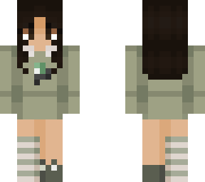 . brunette green frog hoodie for her