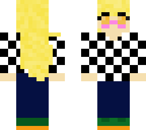 checkered jumper girl (blonde)
