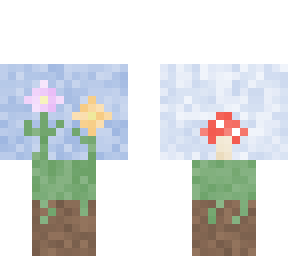flowers and a mushroom