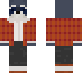 racoon in a plaid jacket - request
