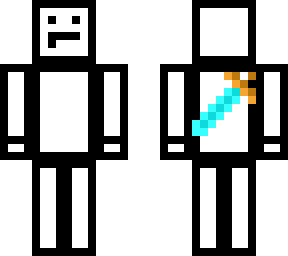 white and black tapl with diamond sword
