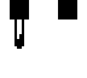 black blob in white suit