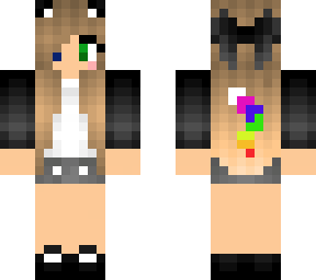 cat girl rainbow tail