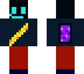 neo with his favorite sweater (w/ nether portal on the back)