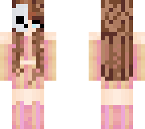 pink and yellow half skull girl