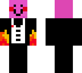 kirby with a tuxedo and fire hands cuz y not
