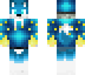 blue fox in a sweater