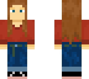 red shirt and jeans