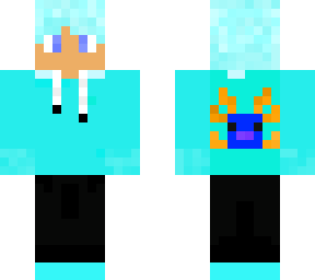 cyan hoodie with axolotol on back