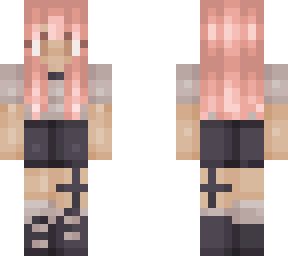 girl pink hair tech wear