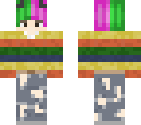green and pink hair male