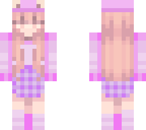 pink purple girl skin e girl colourful hair anime