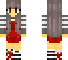 red overalls and grey shirt with cute different socks