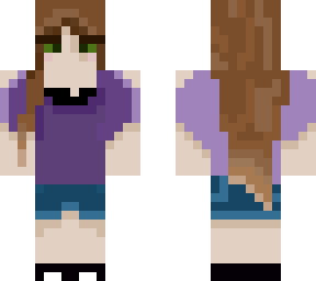 brunette girl in purple sweater