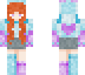 edited purple & blue teddy bear girl - red haired