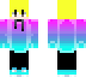 neon clothes and yellow hair
