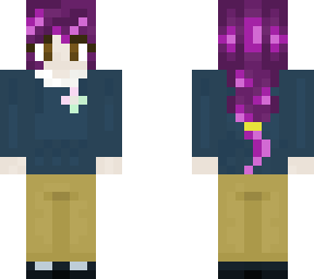 cottage girl with purple hair