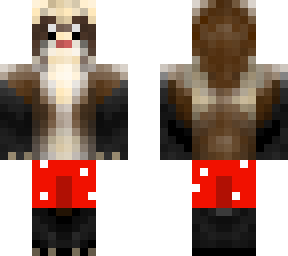 red swimming trunks ferret