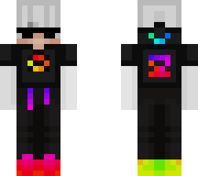 black and many other colours boy (white hair)