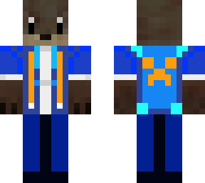 otter with blue jacket and jeans