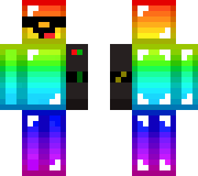 rainbow skeppy with sunglasses and bionic arms